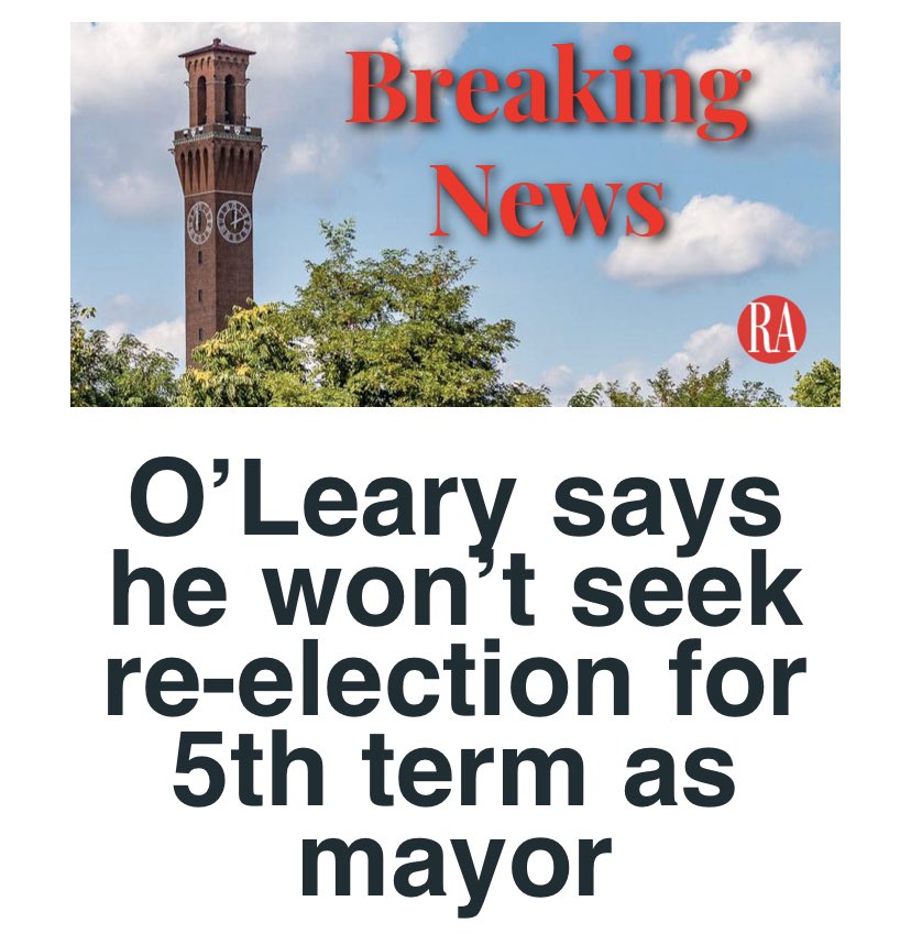 Well, #WaterburyCt, Mayor O’Leary just announced he won’t be seeking another term in office. 
First, how ya feeling? 
Second, who is running for mayor?
