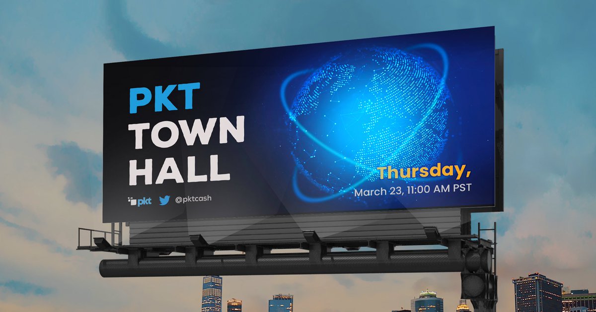 pktcash's tweet image. Join the PKT Town Hall at 11:00 AM PST   #pktarmy