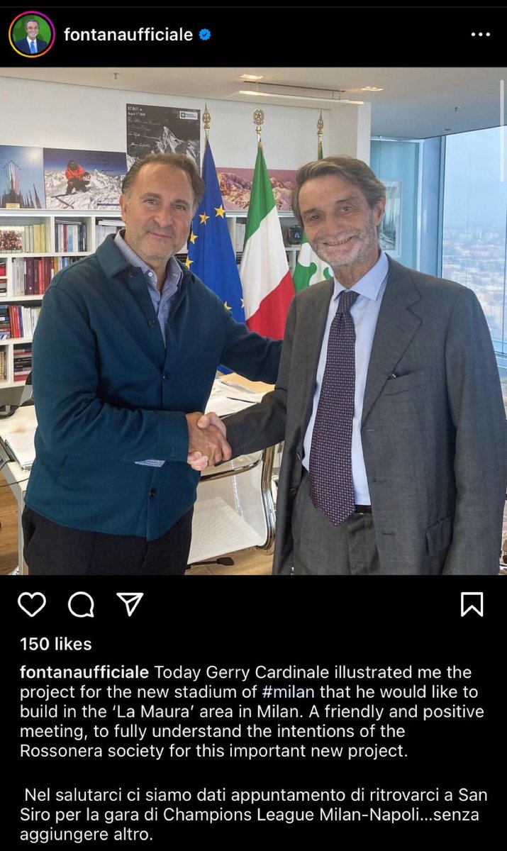 Mentre Sala aspetta ancora il progetto,il Nostro Gerry #Cardinale è andato ad illustrarlo a chi di competenza.
Avanti tutta,cribbio!
#RegioneLombardia