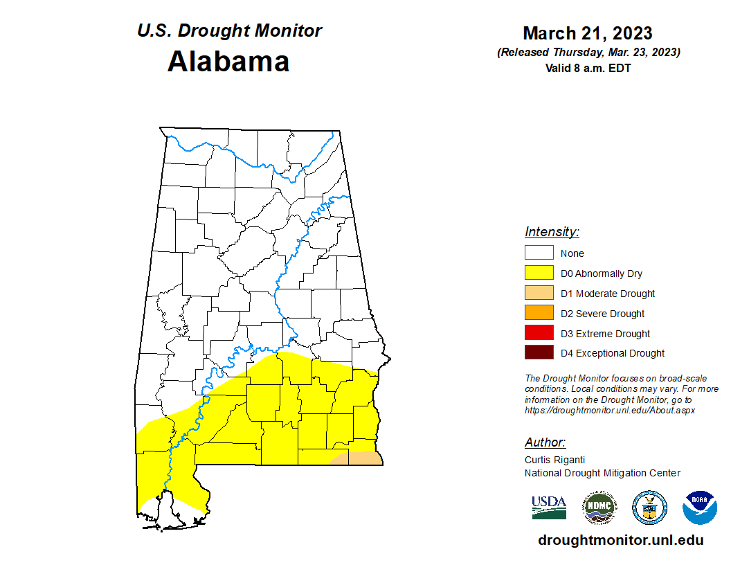 Déjà Vu on this week's US Drought Monitor for Alabama? That's because it hasn't changed. 🙊#auburnwater #drought #droughtpreparedness