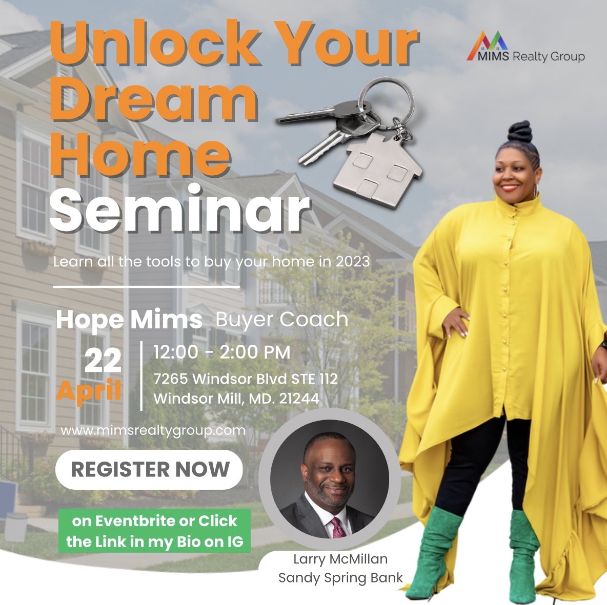 mimsrealtygroup's tweet photo. Unlock Your Dream #Home in 2023! I’ll be your #Coach. Grab your FREE tickets for this #seminar. 

https://t.co/fajVsWSBvQ https://t.co/DRJpMjpVGy