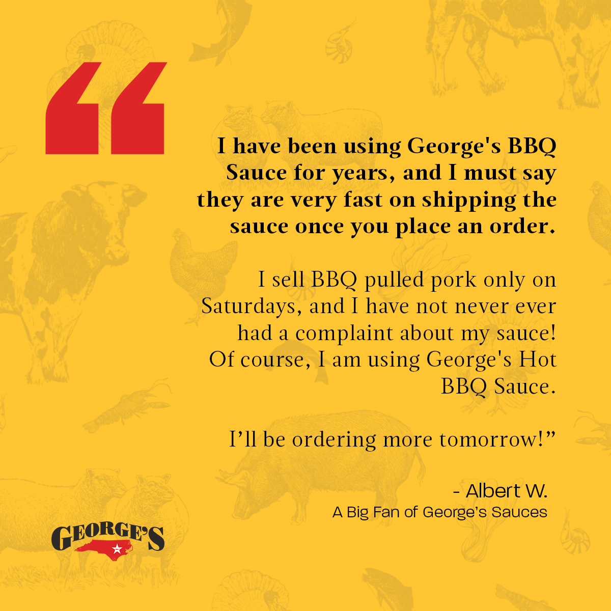 When you're banking on bold flavor - like our friend Albert here - there's only one move #GrabAGeorges!

Once you've picked your preferred flavor, we'll ship your sauces to your door ASAP. That's a promise from our team to you! 

SHOP: bit.ly/3A8OQyV