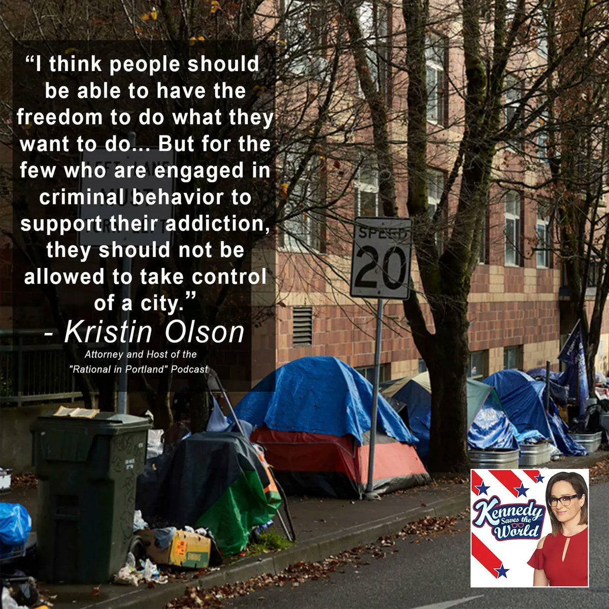 foxnewsradio's tweet photo. .@KennedyNation sits down with civil trial lawyer Kristin Olson to try to save her hometown. They discuss the rapid rate at which crime and homelessness are increasing in Portland, Oregon.
https://t.co/qjGnLKkYsX
#baillaws #homelessness https://t.co/bkfhrboGE8