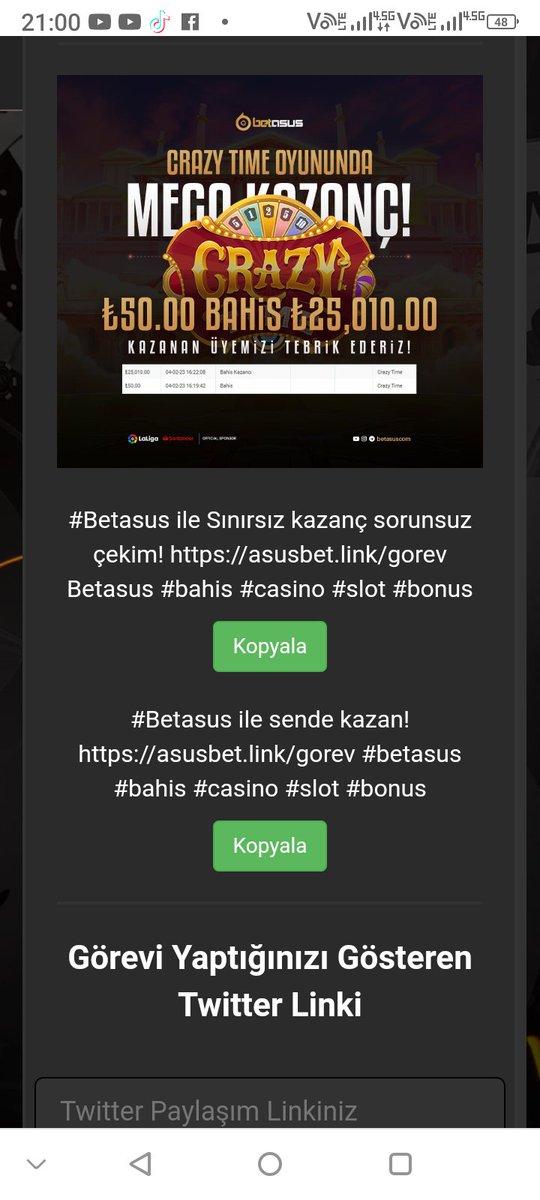 CihatErgun7's tweet photo. #Betasus ile Sınırsız kazanç sorunsuz çekim! https://t.co/hfVfekJ1MT Betasus #bahis #casino #slot #bonus

#Betasus ile sende kazan! https://t.co/hfVfekJ1MT #betasus #bahis #casino #slot #bonus https://t.co/NfqUjbyHIN