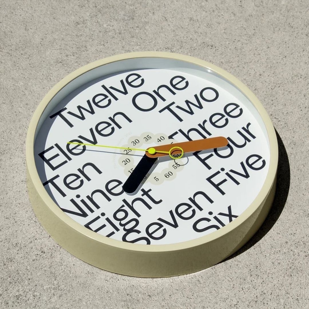 type01_'s tweet photo. Shout out to The Designers Foundry (@tdfoundry) for sending us this beautiful clock! 🕙️

Designed in collaboration with @d.einw using Tomato Grotesk and Romek typefaces. Quartz silent sweeping mechanism, 10 inch (25.4cm) by 1.77 inch (4.5cm), Plastic framing with glass face. https://t.co/lP6P5wkhsj