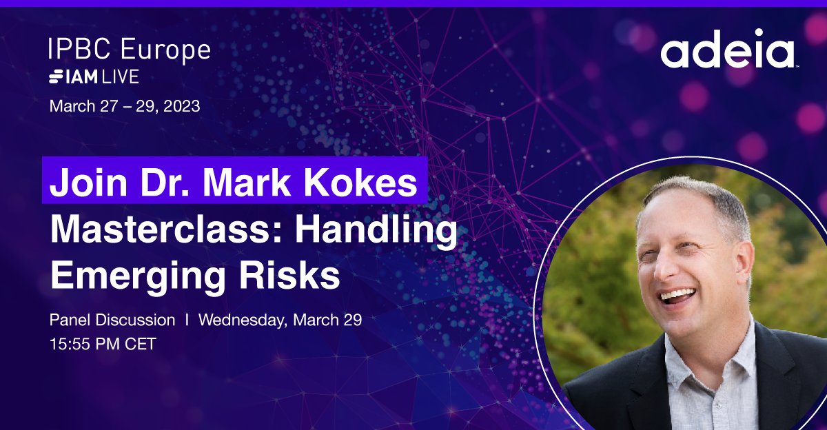 Attending IPBC Europe next week in Paris? Don't miss Mark Kokes when he joins the panel “Masterclass: Handling Emerging Risks” on Wednesday at 15:55 PM CET. #ipbceurope #ip

Register now: ipbc.iam-media.com/event/5acaf219…