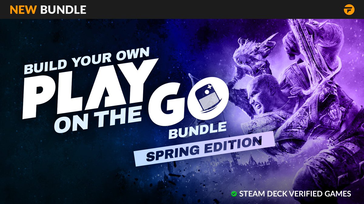 Fanatical's tweet photo. ✨ If you have a #SteamDeck, you might wanna check out our latest Play On The Go bundle! Snag up to 8 games for just $9.99 with titles such as #PCBuildingSim, #Iconoclasts, and #YouTubersLife! https://t.co/xnY0s0TPYh #gamedeals https://t.co/BUmBgSKxUN