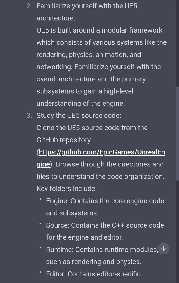 ameenaltajer's tweet photo. ChatGPT making serious plans for game developers.

#UnrealEngine5 #ChatGPT https://t.co/4F1MwHsfBe