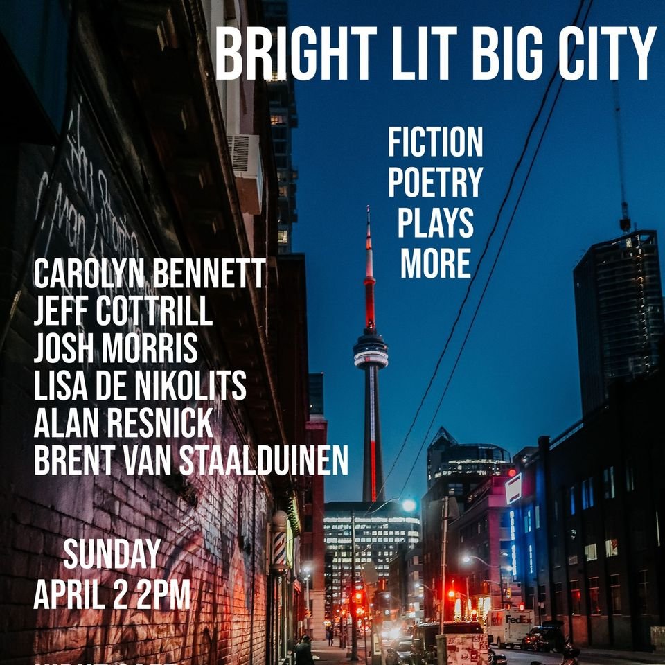InannaPub's tweet photo. April 2! #Author @lisadenikolits ("Everything You Dream is Real") 'filled with hope, revenge, love, and tentacles' reads at Bright Lit Big City (w/ #CarolyneBennett, #JeffCottrill, #JoshMorris, #AlanResnick, #BrentVanStaalduinen) @HirutCafe #Toronto 2pmEDT https://t.co/XaluAzaB6F https://t.co/c835M0zUCj