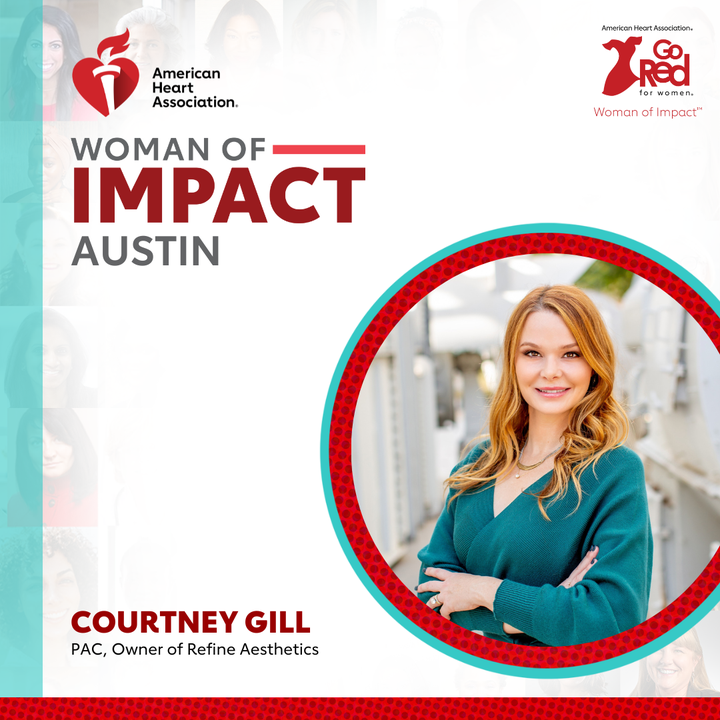 AmericanHeartTX's tweet photo. Our 2023 Austin #GoRedWomanofImpact nominees Stephanie Blanck and Courtney Gill are changing the future for Central Texans!

Support these women through 4/6 at https://t.co/STOwBw3bzM as they raise lifesaving funds for heart and brain health. ❤️ #ATXGoRed https://t.co/OxPg5VVU20