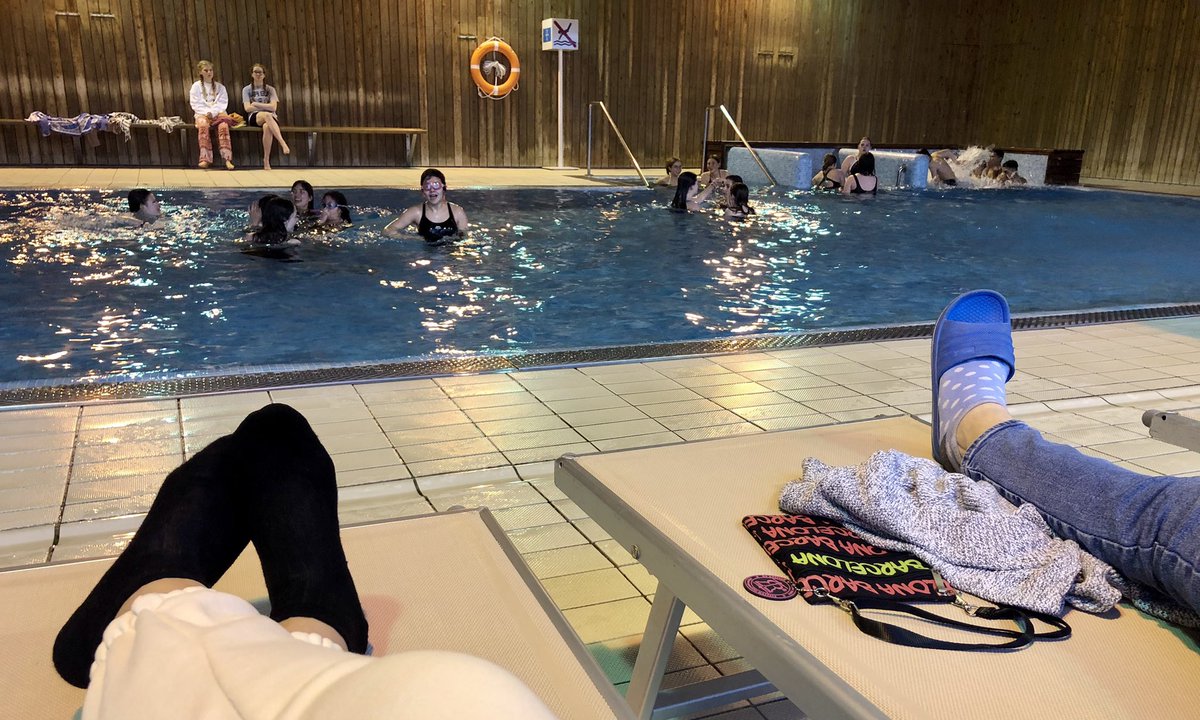 Time for a swim, jacuzzi and water jets in our private pool 👍