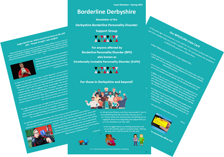 LATEST Newsletter from Borderline Derbyshire 👇👇👇

Download here 👉 buff.ly/3yViOaq 

More information on Derbyshire BPD Support Group here 👉
…nepersonalitydisordersupportgroup.com 

Please share 💙

#borderlinepersonalitydisorder #bpd #dpdsupport #mentalhealthderbyshire