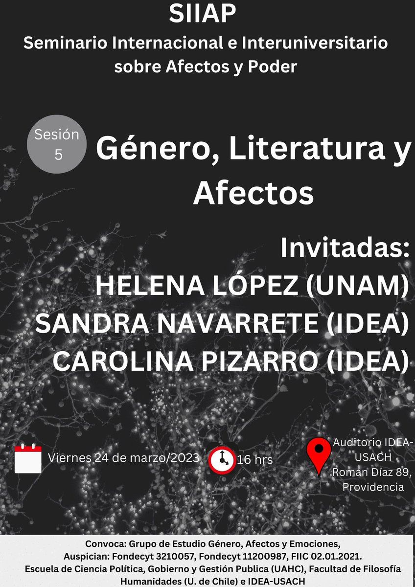 PoliticaUAHC's tweet photo. Mañana, en dependencias del @ideausach se realizará la 5Ta sesión del seminario "Género, Literatura y Afectos" convocado por el Grupo d Estudio Género, Afectos y Emociones. 
detalles del seminario 👇 https://t.co/IaFj3Yu2QD