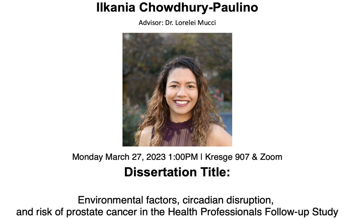 Over the moon to attend thesis defense for @HarvardEpi @HSPHCancerEpi PhD candidate @IlkaniaPaulino presenting her innovative research on environmental factors and #prostatecancer #pcsm