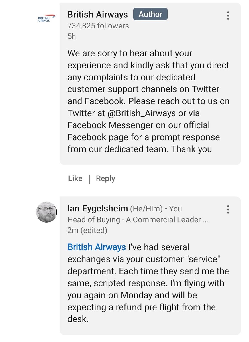 AquilaEagle's tweet photo. @British_Airways I've been advised on LinkedIn to contact you here for a quick response.... I await your reply.... https://t.co/deM8ltVQvK