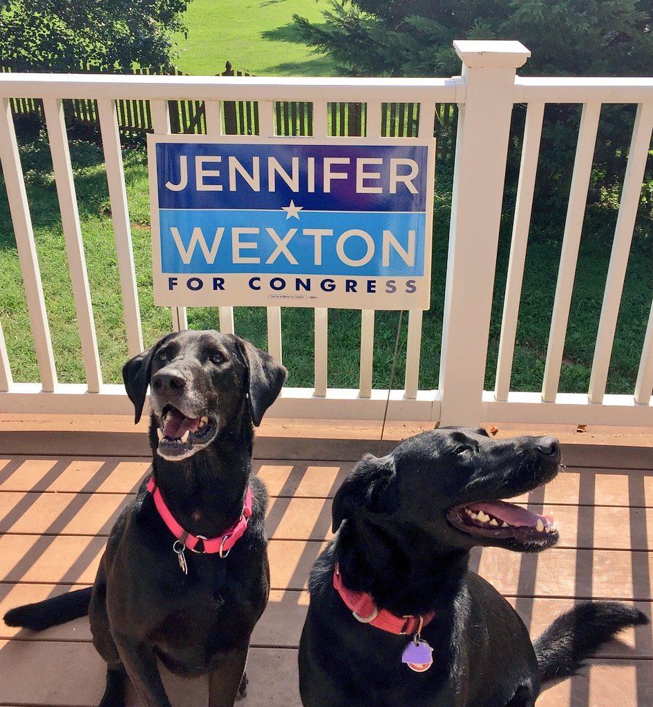 Happy #NationalPuppyDay from the Wexton girls, Wanda and Lady Bear! Two of my biggest su-🐾paw🐾-ters in Congress and always the first to welcome me home after a long week in Washington.