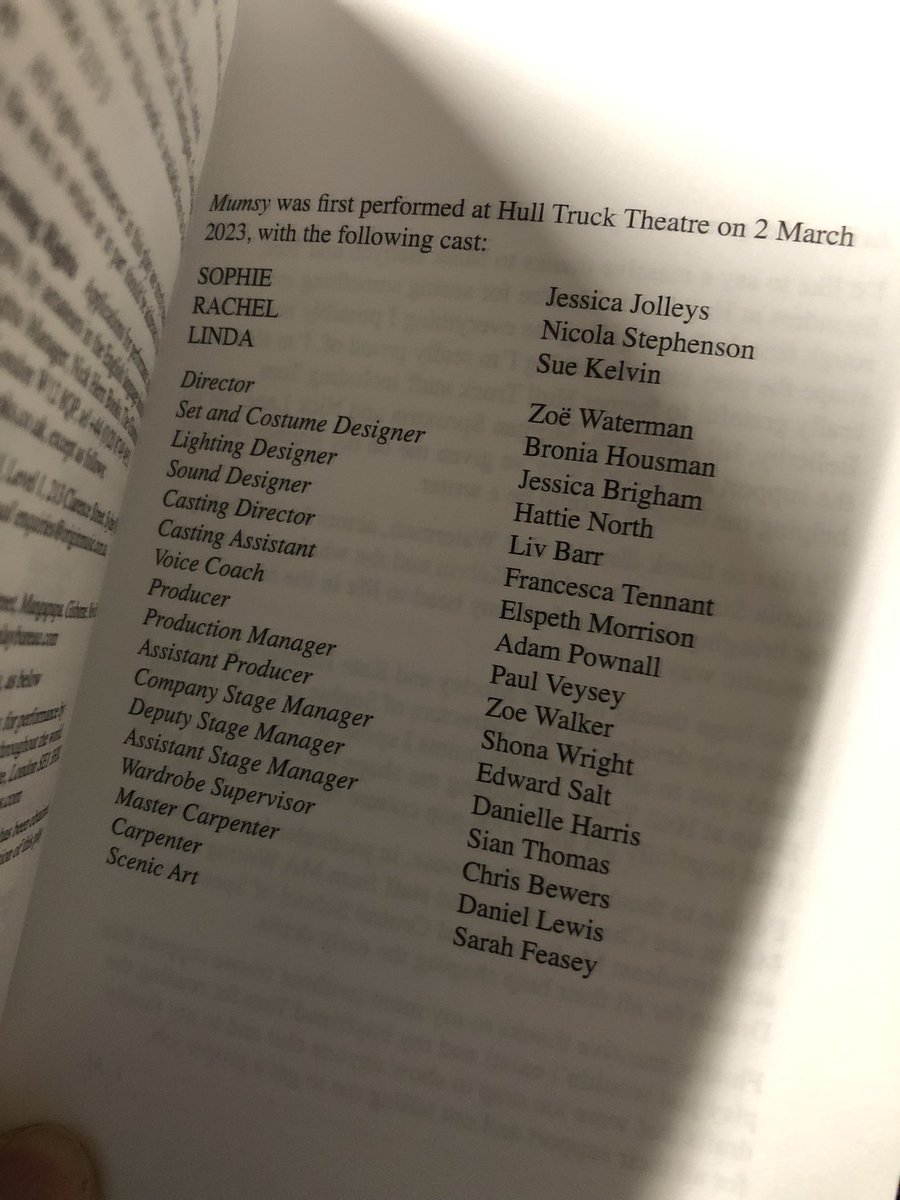EdSalt's tweet photo. Always a thrill to be involved in a new play and see your name in the script book. #Mumsy https://t.co/nLg3TdOBnN