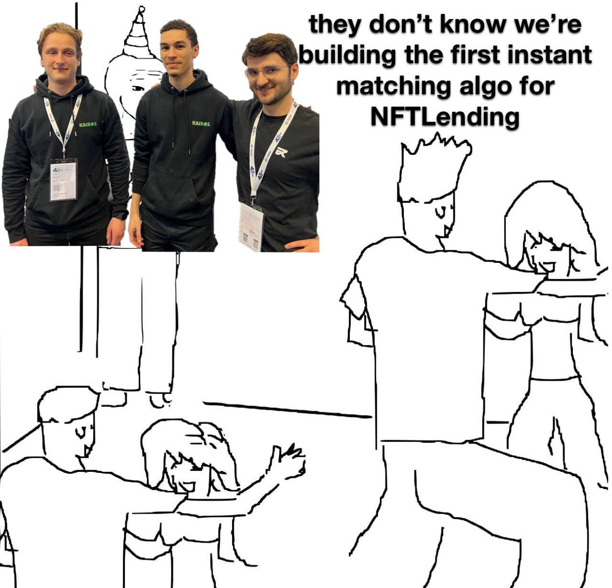 kairosloan's tweet photo. yes, we look like we're about to sell you a used car

yes, we're building the first instant matching protocol for #NFTLending 

#Kairos #PBW2023💚🦅 https://t.co/QCjWuXfR56