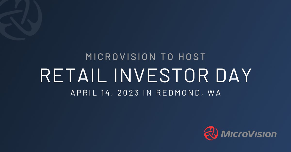 MicroVision Retail Investor Day on April 14 will feature executives’ presentation on revenue growth drivers and vision to accelerate the shift toward next-gen safety and autonomy, live product demos, and tech deep dives. Info at ir.microvision.com/news/press-rel…