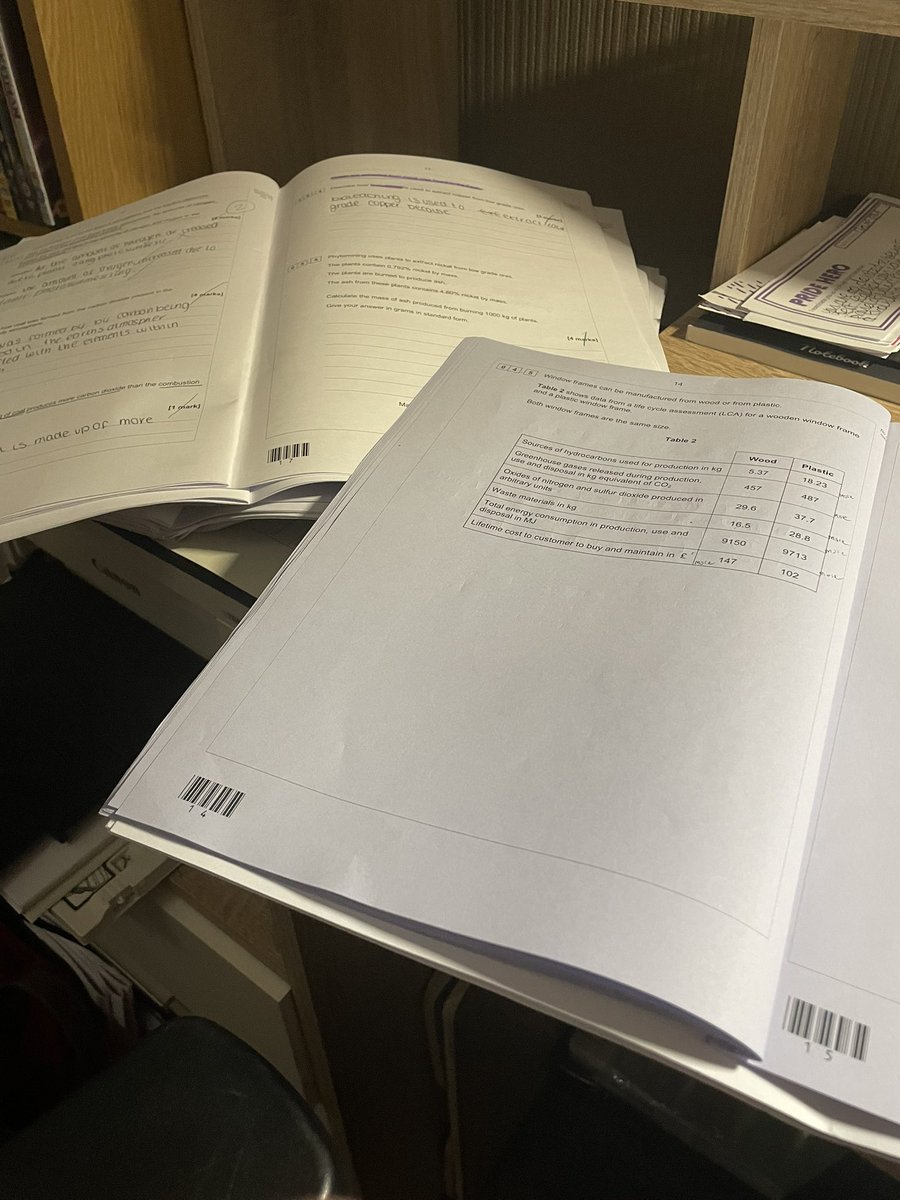 ClareDiMichele's tweet photo. I am officially sick of marking mock papers!! 5 sets down, 1 to go! π« #year11 #GCSE #Combinedscience #tired https://t.co/H5Gxx3uJWG