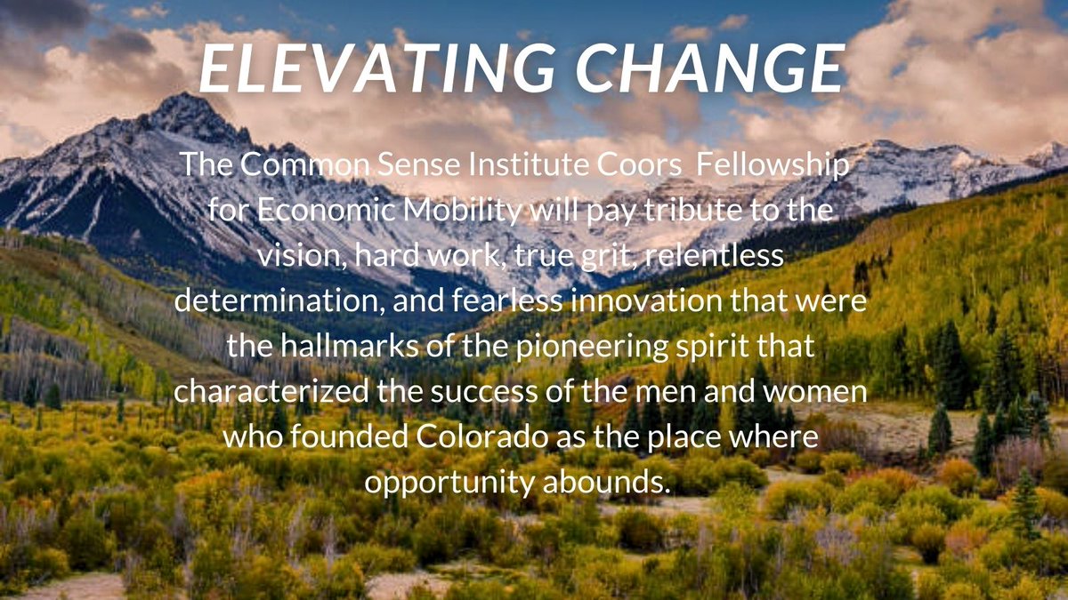BIG ANNOUNCEMENT: <a href="/CSInstituteCO/">Common Sense Institute Colorado</a> is proud to announce the CSI Coors Fellowship for Economic Mobility. 

Thanks to the generosity of <a href="/acoorsfdn/">Adolph Coors Fdn</a>, the fellowship will focus on key issues  that stifle greater economic independence. 

To learn more visit: commonsenseinstituteco.org/csi-announces-…