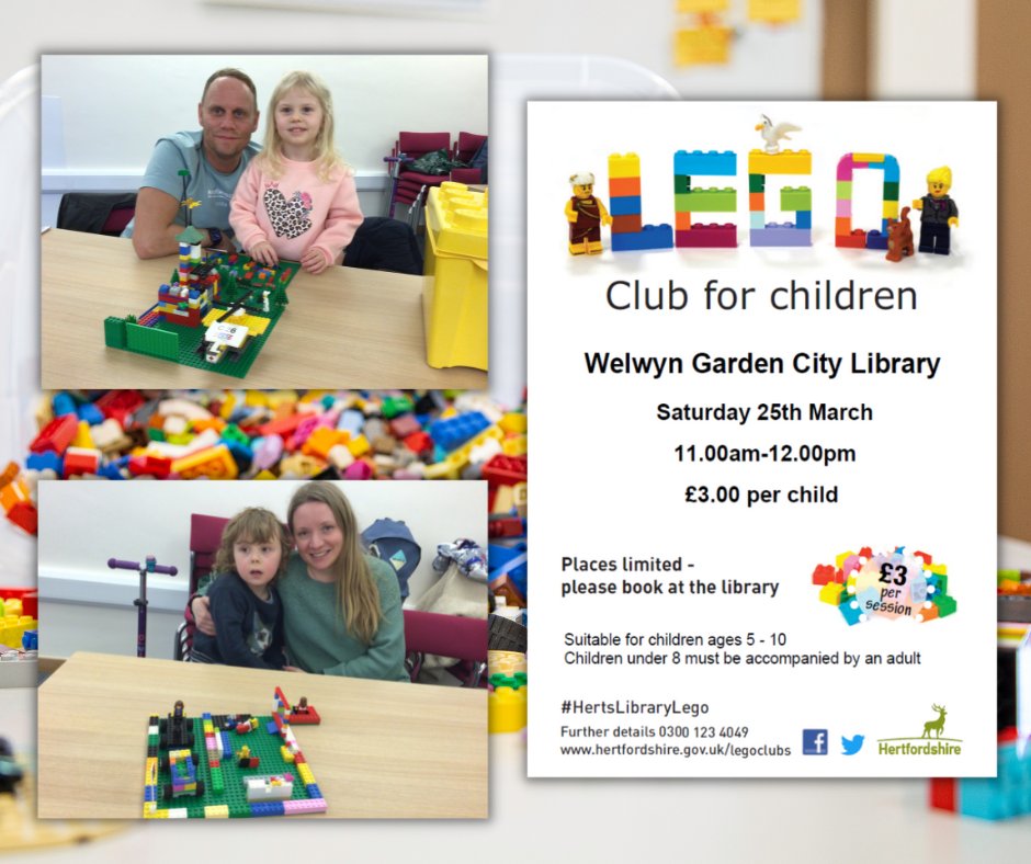 WGC_Central_Lib's tweet photo. Who's coming to Lego Club for children tomorrow?
We look forward to seeing you 11am-12pm for an hour of fun and creativity. No worries if you haven't booked. Drop-ins are welcome!
#HertsLibraryLego #LegoClubForChildren #Lego https://t.co/5V0v4M0zOD