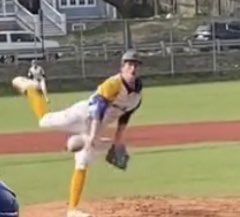 PVSbaseball's tweet photo. Austyn Winkleblech went 7 scoreless innings for Canon Mac against 2 time champs and one of the 2023 State Championship favorites: Bethel Park. 

Bethel would win in extras 1-0 but Wink showed why we believe he is the biggest talent in the WPIAL.  An @ArtilleryBASE alum and a @Pitt_BASE recruit.  The future Panther is a 3 sport athlete.  #nWo