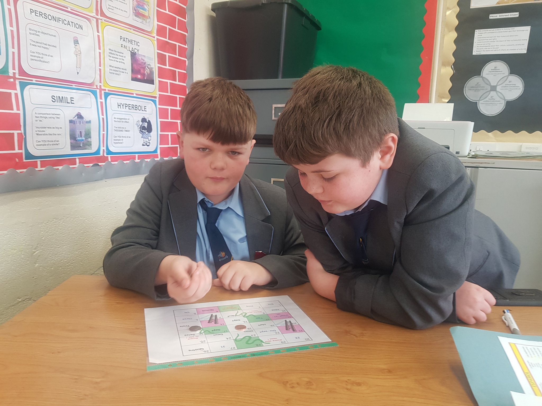 Cyfarthfa High School on Twitter "7F enjoyed playing a Snakes and Ladders game today with Mrs O