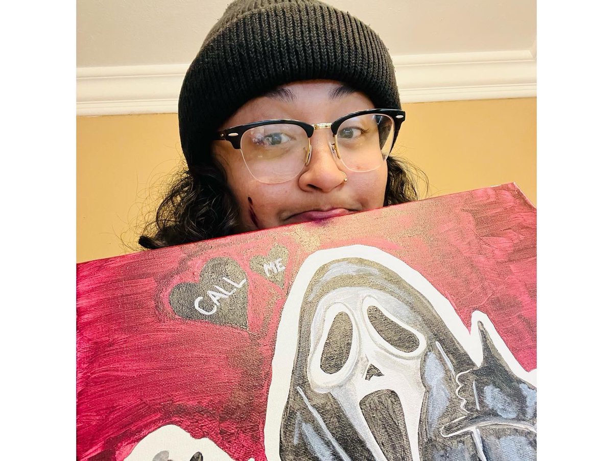 SupaDopeJo's tweet photo. my ghost face painting 🎨 https://t.co/U6r2rcdRkz