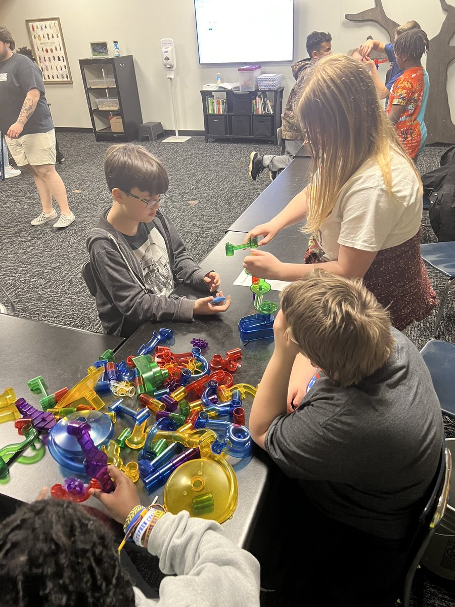MsBennettROSA's tweet photo. Roller coaster building during our field trip. I loved hearing the conversations about how to improve them based off their knowledge of force and friction. @ROSArockets @HorizonsUnlimit #Unstoppable https://t.co/5VTwLIUn9Y