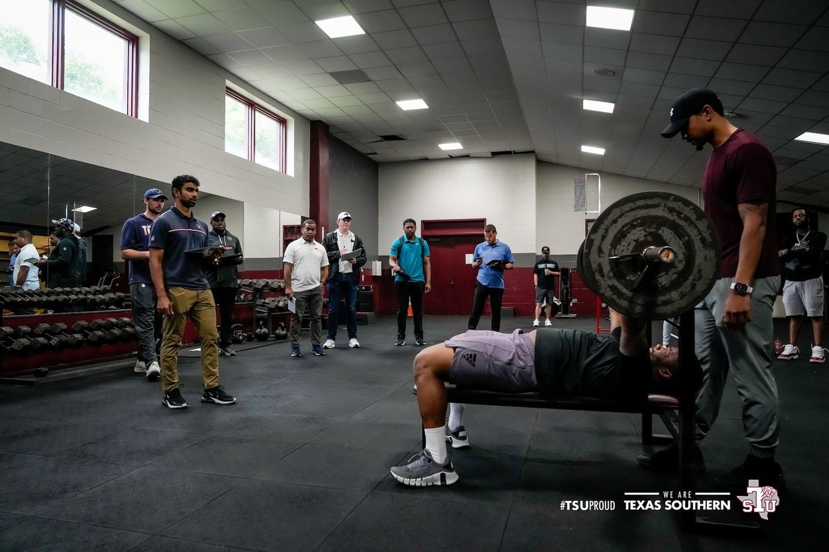 TSUFootball's tweet image. #TexasSouthernProDay23 Texas Southern hosted their annual Pro Day on Thursday, March 23, at Durley Stadium. The event saw the presence of representatives from several NFL teams, including the Texans, Raiders, Dolphins, Broncos, Panthers, Jaguars, and Colts.