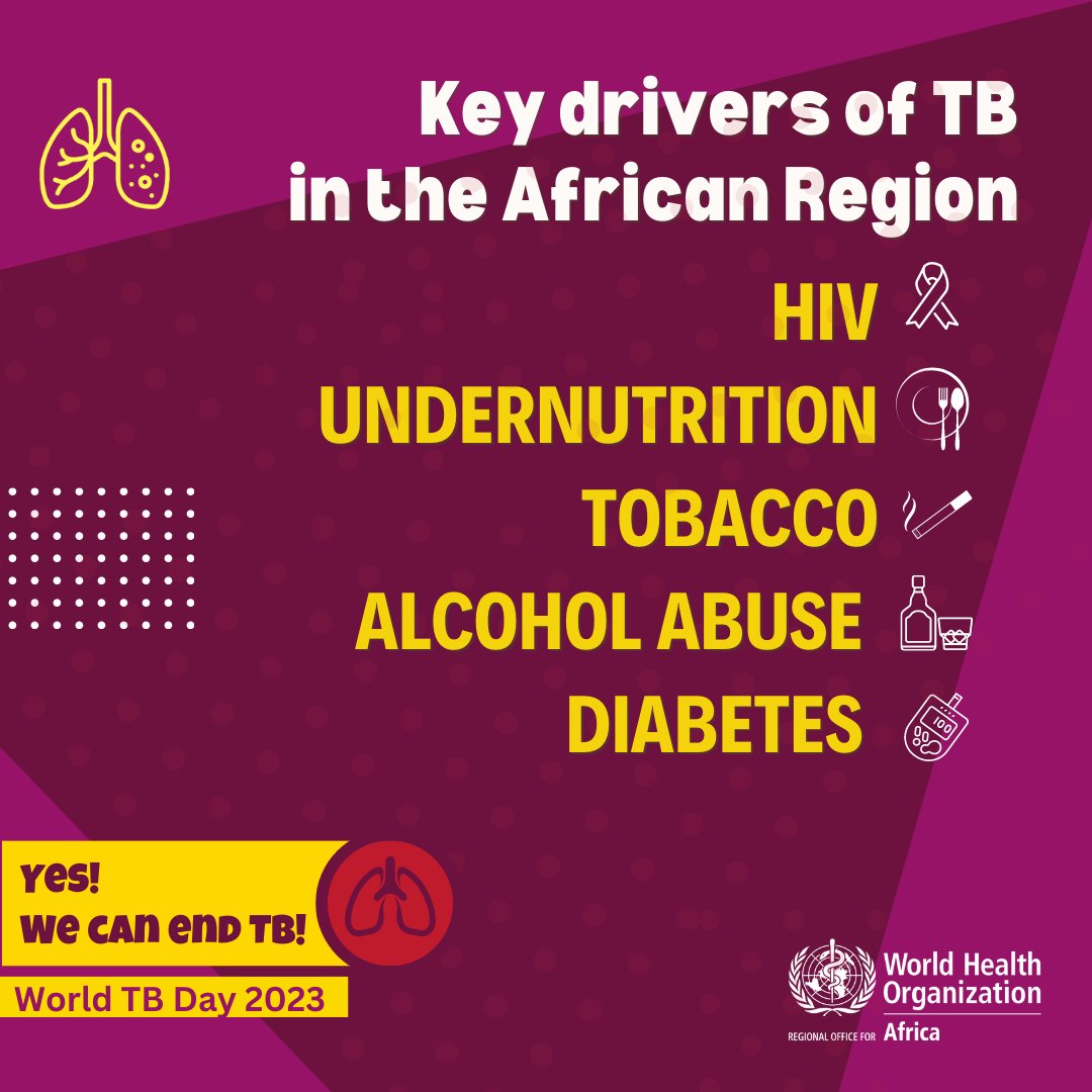 WHOGAMBIA's tweet photo. Today is  #WorldTBDay 

Cross sector collaboration and accountability are vital to #EndTB by 2030. 

Here are some of the top root causes of #TB in the African Region 👇🏿 https://t.co/3VGeNDCA1F