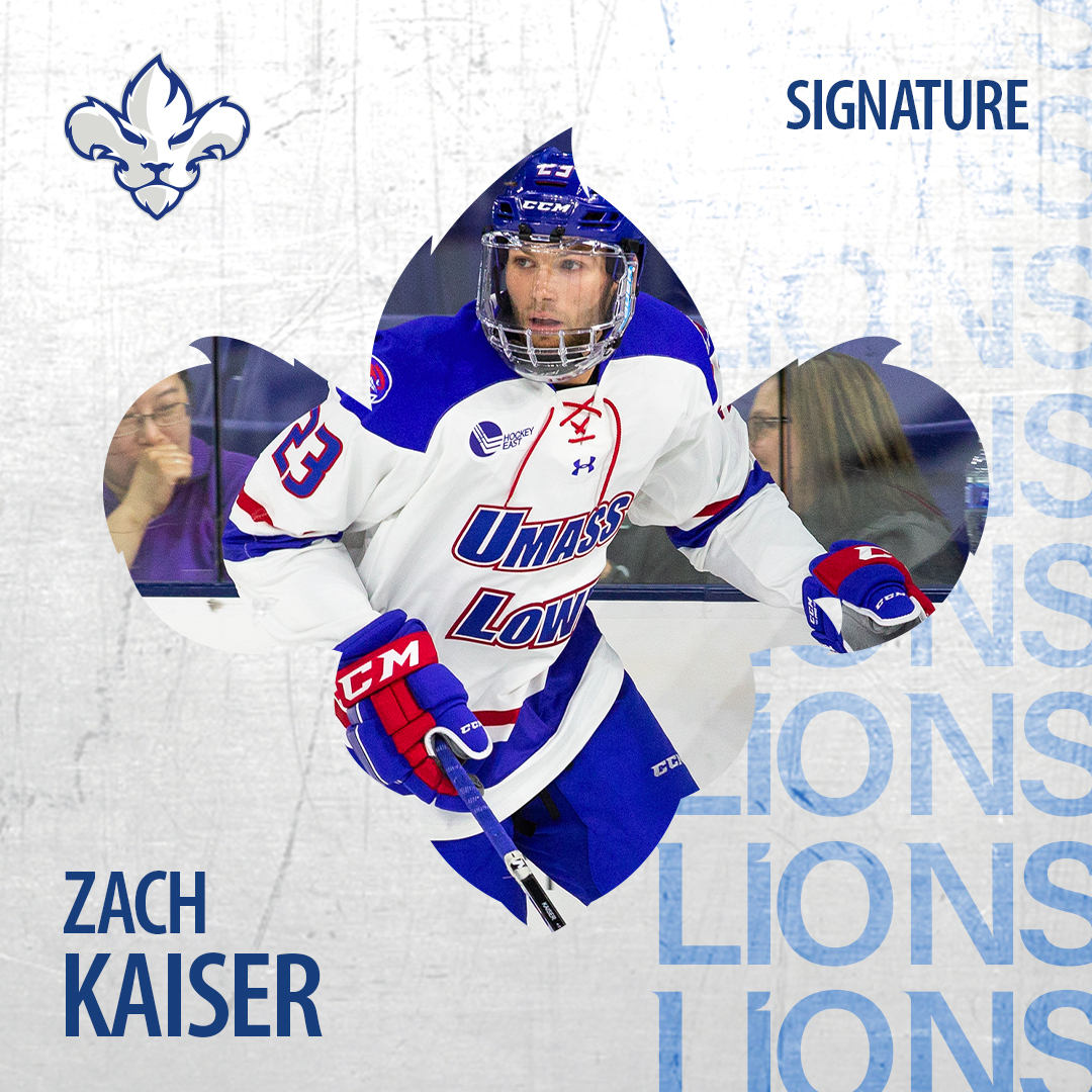 Lions3r's tweet photo. LES LIONS DE TROIS-RIVIÈRES ONT OCTROYÉ UN CONTRAT À L'ATTAQUANT ZACH KAISER!!! 🔥

L'attaquant de 24 ans a joué les 4 dernières saisons avec UMass-Lowell dans la NCAA. Durant son séjour avec la formation américaine, Zach Kaiser a récolté 21 buts et 18 mentions d'aide! 👊🦁 https://t.co/dpzahM1Gdt