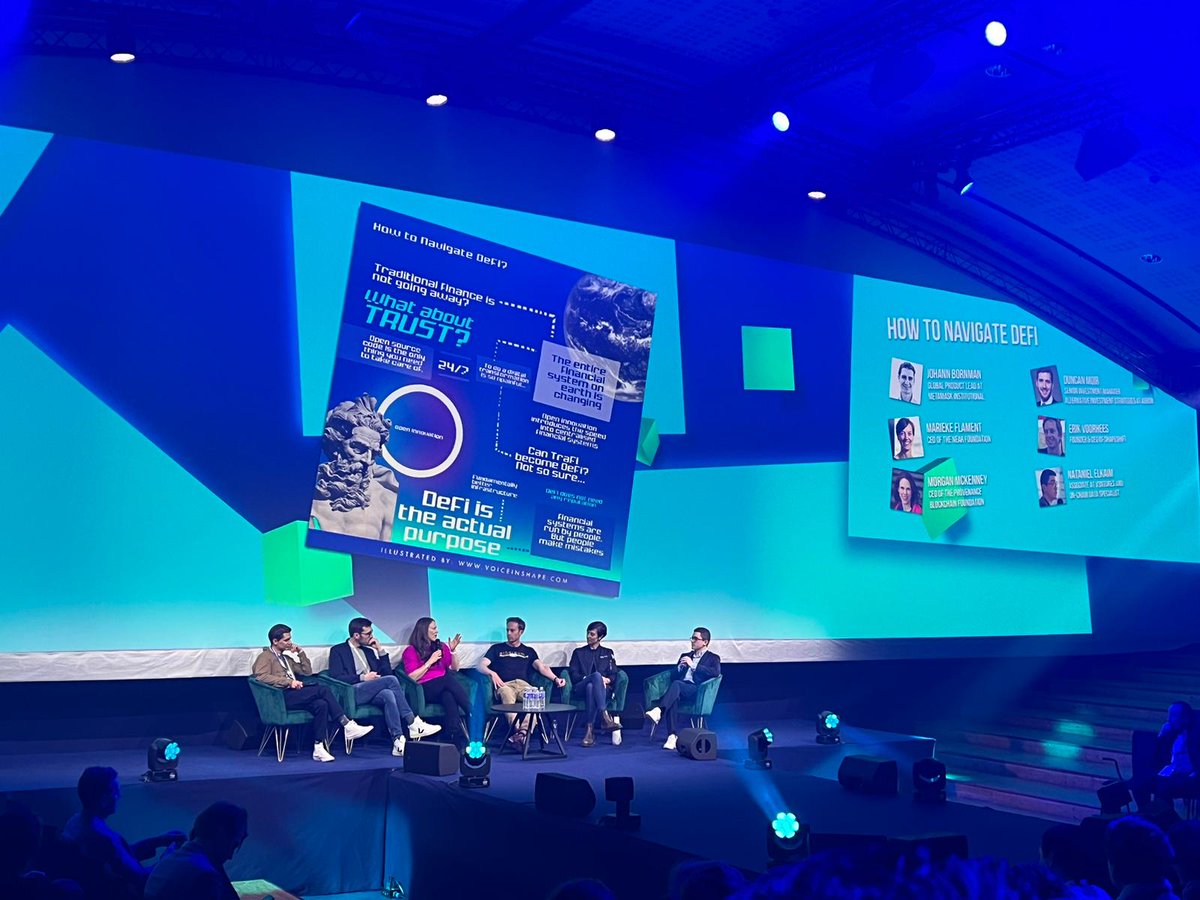 hedera's tweet photo. #Hedera Governing Council Member @abrdn_plc Sr. Investment Manager Duncan Moir joins the Main Stage at #PBW2023🇫🇷 with @MorganMcKenney, @mariekeflament, @johann_bornman, @ErikVoorhees, and Nataniel Elkaim to talk #DeFi, #tokenization, securities on-chain, and much more🪙 https://t.co/J9g3zmZXJ9