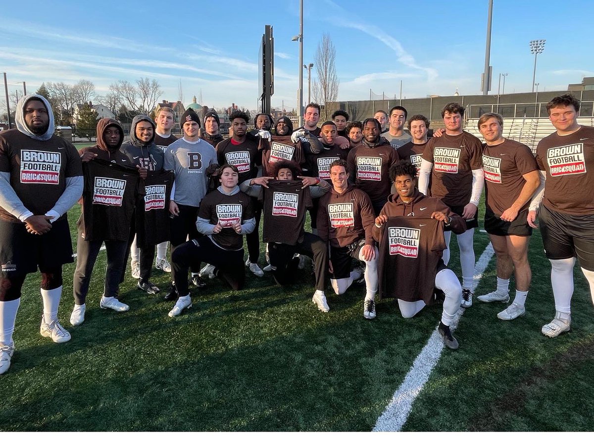 BrownU_Football's tweet photo. Yesterday wrapped up winter workouts! 

Congrats to the Green Team ☘️ &amp; the Brick Squad 🧱!

Special shout-out to @John_Perdue11 for winning TruBru 2023! 

#EverTrue #BrickSquad #TruBruChamps https://t.co/fy9tXPnjpM