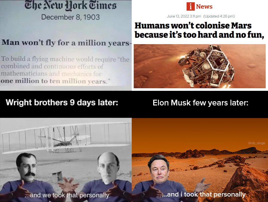 cb_doge's tweet image. Mars is Inevitable 🔥 @elonmusk