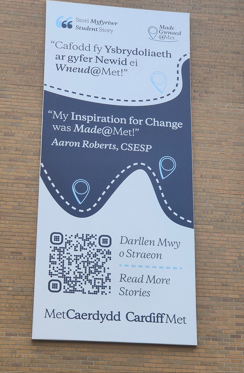 slthomas130170's tweet photo. When research influences  reality, special things can  happen... Have spent the afternoon exploring belonging with colleagues &amp;  @AdvanceHE  &amp; then see the gigantic  @cardiffmet Made@Met  quote from @SocialWorkCMet student #AaronRoberts  on campus 
Just outstanding  👏 https://t.co/TLHa0qnmBP