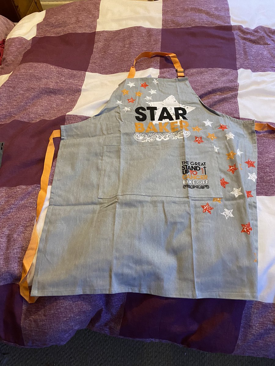 Just received my #StandUpToCancer apron today @BritishBakeOff @PaulHollywood @RealMattLucas @PrueLeith #GBBO ⭐️