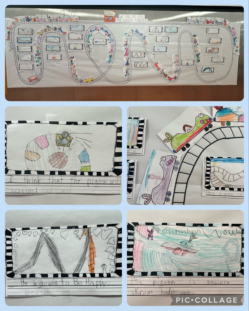 Pigeon, we will ride the roller coaster with you!  Kindergarten and first grade students predicted what will happen in the story, and then drew themselves riding the roller coaster with Pigeon!   <a href="/The_Pigeon/">The Pigeon</a> <a href="/DrMarionWilson/">Dr. Marion Wilson</a> <a href="/CChavezD31/">Christine Chavez</a> <a href="/CSD31SI/">CSD31StatenIsland</a>