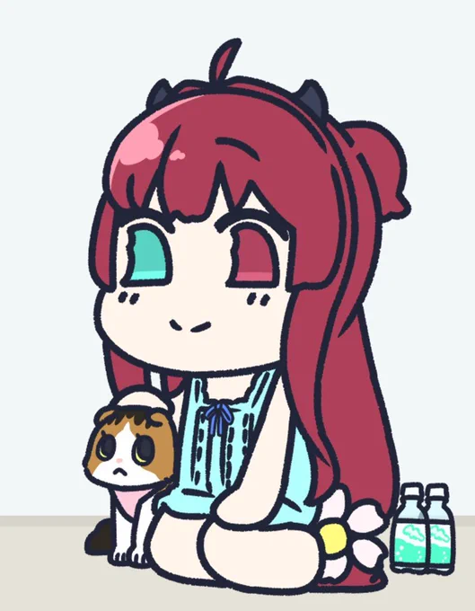 ロアちゃんおいらフリスビー乗って目を回しながら労働してきま3月24日ロアちゃんの新しいボイス出る日!何度も言ってるけど毎月ずっとずっと出し続けてくれる事感謝だよロアちゃんとイヌ好きだから早く聞きたいよ〜病院からねねちゃんがロアちゃんのとこに帰ってきた時描いたやつ #ロアちゃんへ 