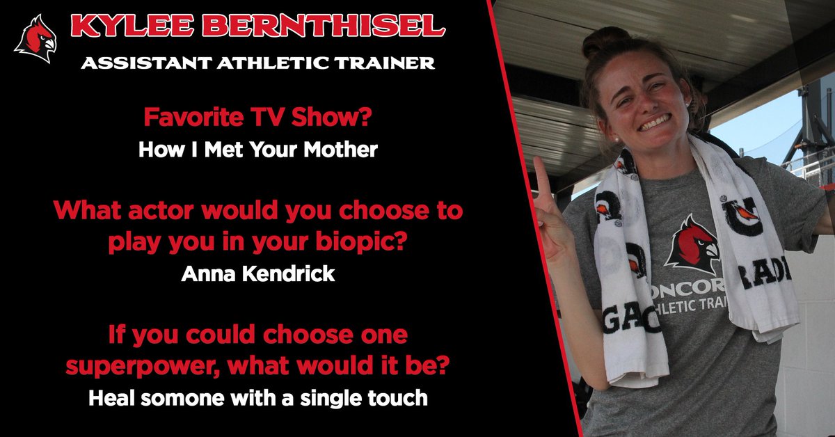 💭GET TO KNOW OUR AT'S⚕️

In honor of March being National Athletic Training Month, get to know the incredible staff of <a href="/CUAA_AT/">CUAA Athletic Training</a> that are crucial to <a href="/CUAACardinals/">Concordia Cardinals</a> Athletics!! 🫶

Find out more about Kylee Bernthisel: