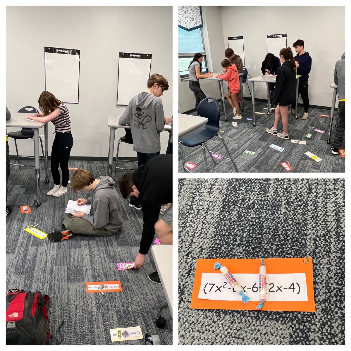 jbellmath's tweet image. Polynomial candy land in Honors Algebra 1! Go Warriors!! @MariemontSchool @Mariemont_HS