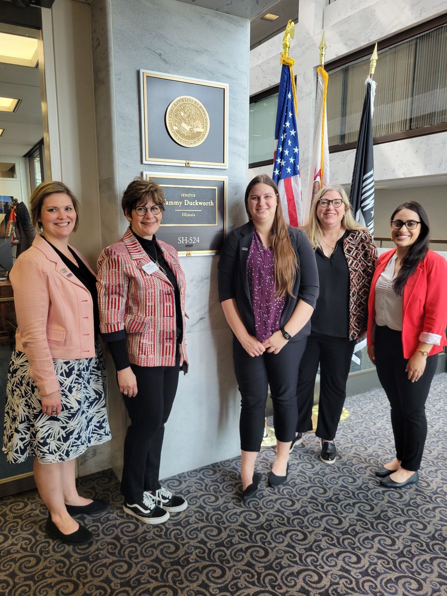 Happy to be back on the hill in person this year! Off to a great start with a meeting with <a href="/TammyDuckworth/">Tammy Duckworth</a>'s office to talk about initiatives that promote diversity in engineering with past (and soon to be renewed) SWE member Aneysha Bhat. <a href="/swetalk/">SWE</a> #SWEadvocacy #YoubelonginSTEM
