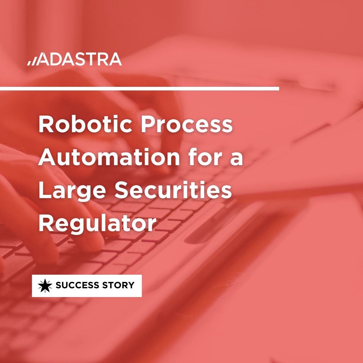 AdastraCorp's tweet photo. Our client was performing administrative tasks manually, using valuable time and resources and leaving processes susceptible to human error. 

Learn how they partnered with Adastra to save ~80 hours weekly with intelligent automation ➡️ https://t.co/Dkm2wNKDhR #RPA https://t.co/qHyFk0xTvg