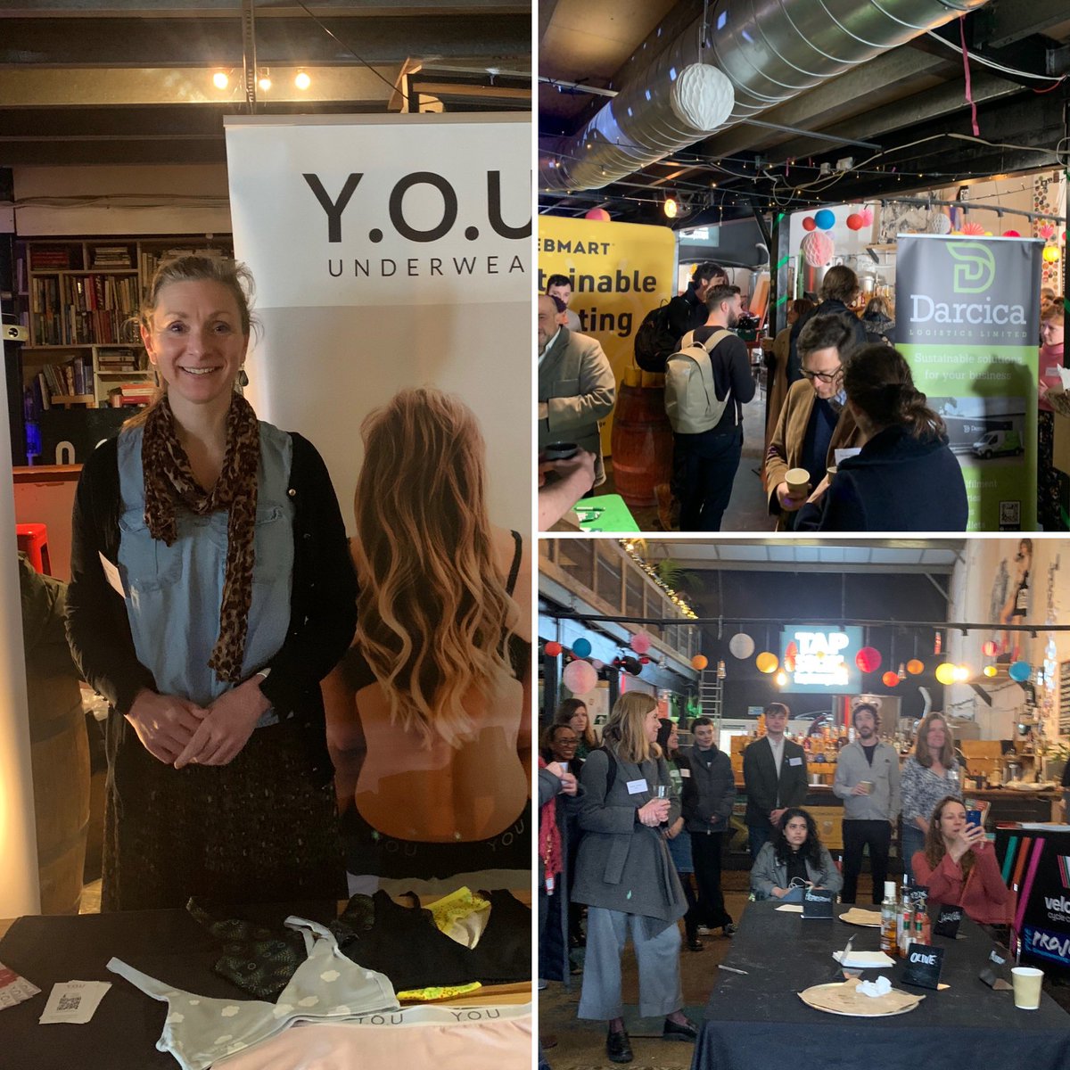 Showing off our positive pants at @OSEPOX’s #Oxfordshire #Sustainability Showcase at @tapsocialbrew. Proud to be part of this community making a difference 💚 @oxfordfoodhub @LowCarbonHub @OxfordCity @darcicalogisti1 @WEBMART @IndieOxford @Perchbicester @earth_trust @Ox_Greentech