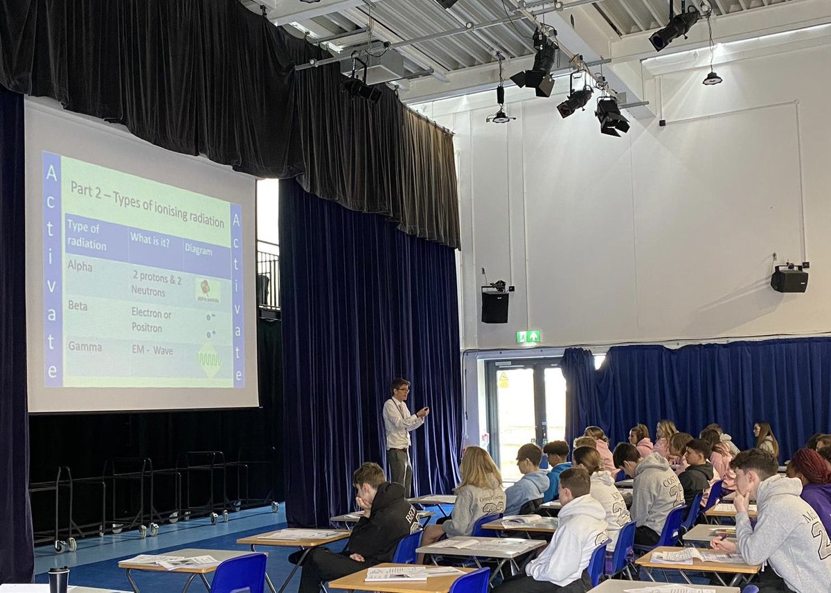 OrielHighSchool's tweet image. Brilliant ‘Big Science’ sessions this morning led by Mr Swales and Mr Taft revising Radioactivity with our Y11 students. Loads of hard work completed, key definitions learned and lots of exam question practice. Boom!! 💜💥💜 #HardWorkPays #OrielScience #WeLoveScience