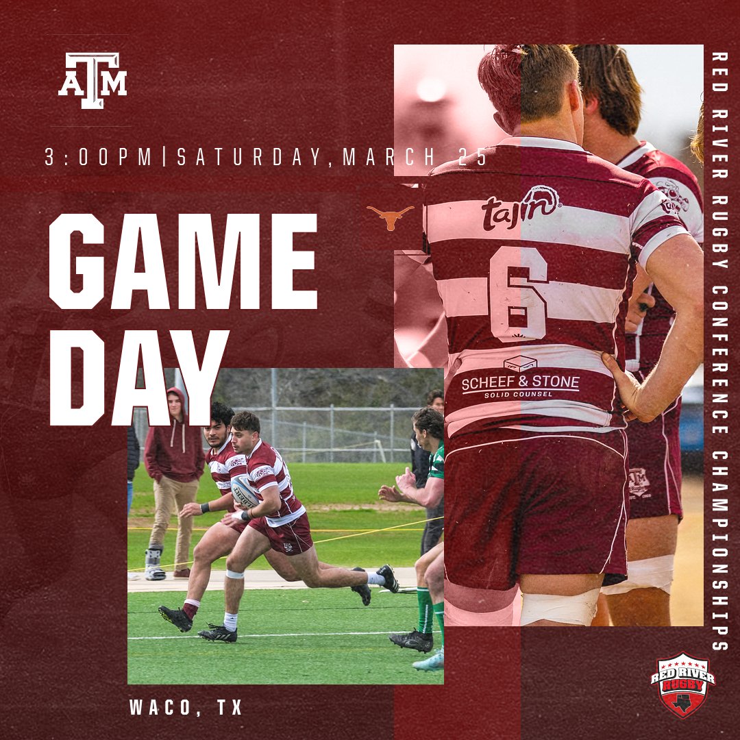 GAME ANNOUNCEMENT! This Saturday the Aggies will battle for first place against TU in the Red River Rugby Conference in Waco. Kickoff is set for 3:00pm Address: 50 Bagby Ave, Waco Tx. Come down and support the Aggies as we #bthotu #conferencechampionship #redriverrugbyconference