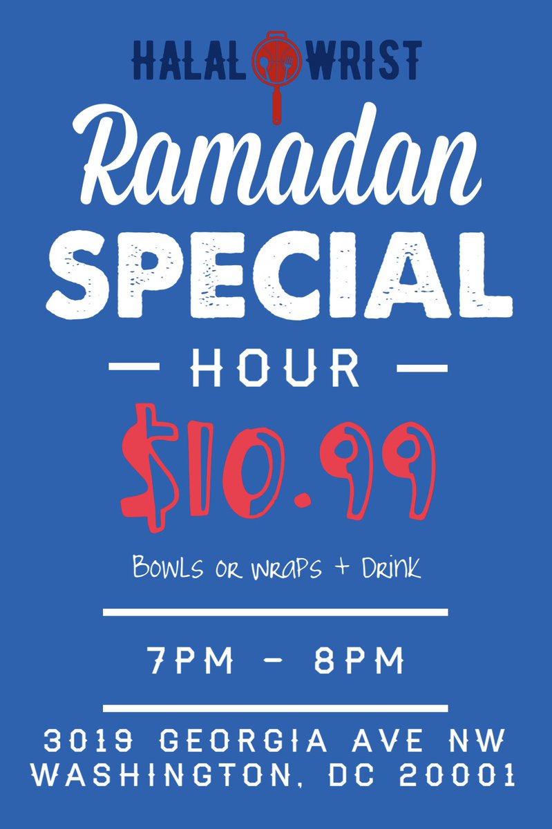 🚨 RAMADAN SPECIAL 🚨

We are happy to announce that this Ramadan, <a href="/halalwristeats/">Halal Wrist Restaurant</a> will be offering an Iftar special !! We look forward to serving you during this blessed month. #halalwristrestaurant #halalwrist #ramadan #iftar