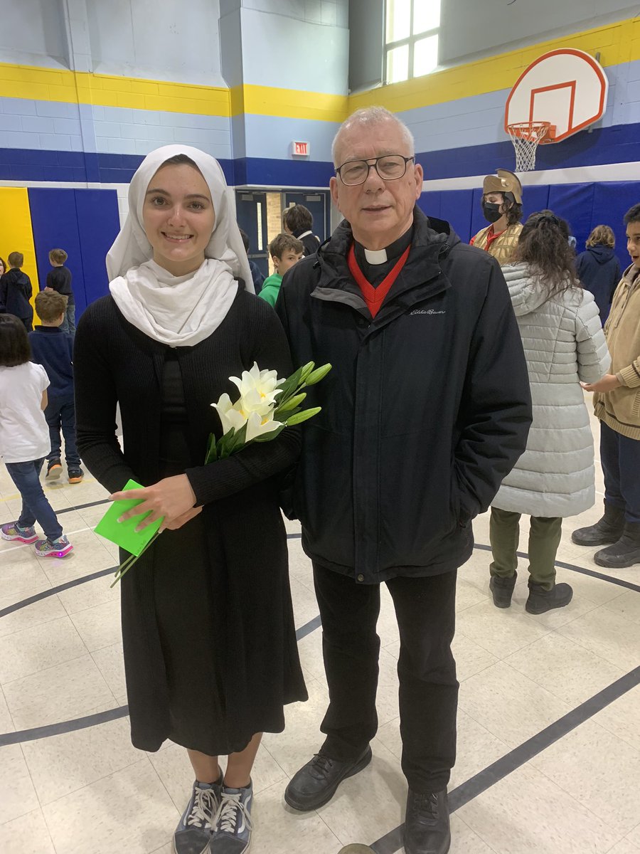 RachelCha9's tweet photo. The Grade 7/8 students @NotreDameNF hosted their Catholic Museum today for parents and students to visit! Each chose a Religious Figure to research and write a first person monologue on. They then created a costume to dress as the Religious Figure. #CatholicChurch #CatholicNews https://t.co/T6PzwAG0L8
