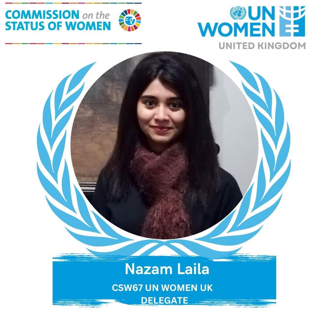 NazamLaila's tweet image. It has been my absolute pleasure to attend #CSW67 this year as a delegate of @UNWomenUK. Today I participated in the ideathon called #CrackingTheCode. I briefly discussed one of my research on the #gendered nature of #AI-driven #technopolitics.